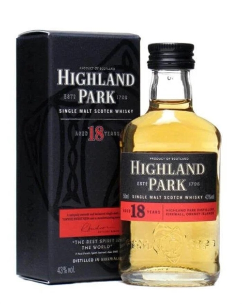 Highland Park 18 Year Old Miniature Single Orkney Malt Scotch Whisky 5 cl 43%