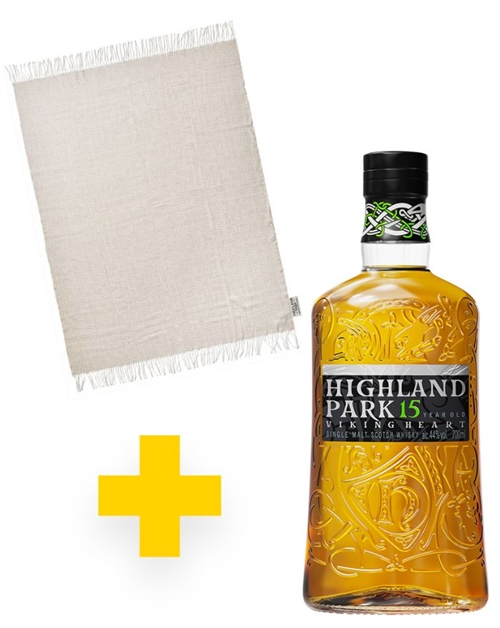 Highland Park 15 year old + Plaid Viking Heart Single Orkney Malt Whisky 44%