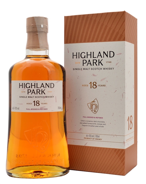 Highland Park 18 Years Old Full-bodied and Refined Single Orkney Malt Scotch Whisky 43%