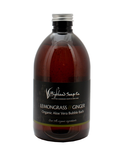 Highland Soap Co Lemongrass & Ginger Organic Aloe Vera Bubble Bath 500ml