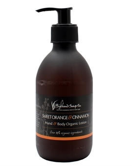 Highland Soap Co Sweet Orange & Cinnamon Organic Hand & Body Lotion 300ml