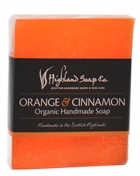 Highland Soap Co Scottish Orange and Cinnamon Organic Handmade Soap Bar 150g