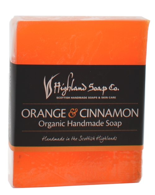 Highland Soap Co Scottish Orange and Cinnamon Organic Handmade Soap Bar 150g