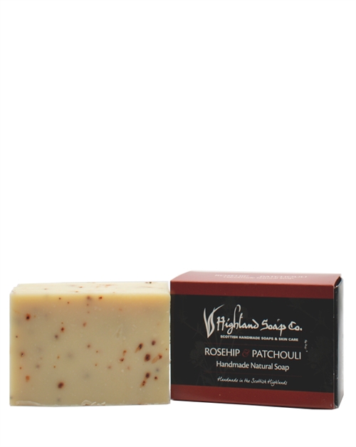 Highland Soap Co Rosehip and Patchouli Handmade Natural Soap Bar 190g