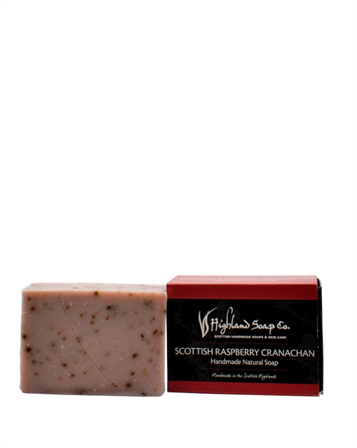 Highland Soap Co Scottish Raspberry Cranachan Handmade Natural Soap Bar 190g