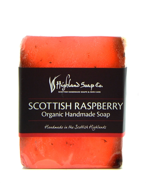 Highland Soap Co Scottish Raspberry Organic Handmade Soap Block 150g