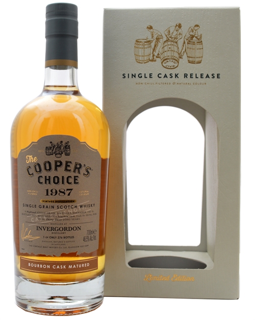 Invergordon 1987/2024 Coopers Choice 33 Year Old Single Grain Scotch Whisky 46.5%