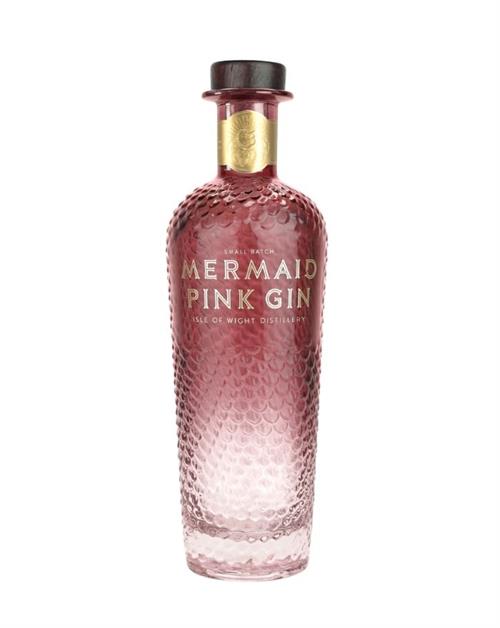 Isle of Wight Mermaid Small Batch Pink Gin 70 centiliters and 38 percent alcohol