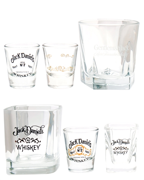 Jack Daniel\'s Vintage Whiskey Glass Lot