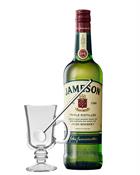 Jameson Triple Distilled Gift Set w. The Irish Coffee Set glass + straw Blended Irish Whiskey 40%