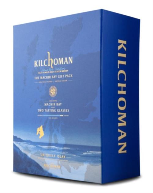 Kilchoman Machir Bay Giftbox with 2 glass  Islay whisky 46%