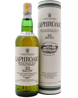 Laphroaig 10 year old Pre Royal Warrent 70cl Unblended Tin Box Single Islay Malt Whisky 40%