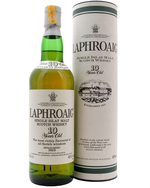 Laphroaig 10 year old Pre Royal Warrent 70cl Unblended Tin Box Single Islay Malt Whisky 40%