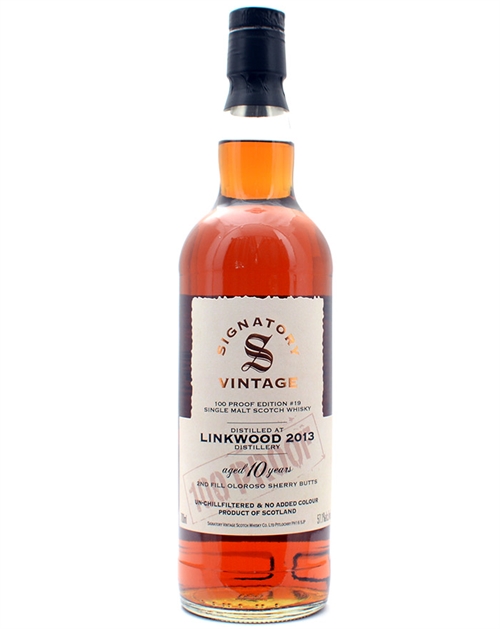 Linkwood 10 year old Signatory 100 Proof Edition #19 Single Malt Scotch Whisky 57,1%