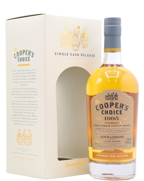 Loch Lomond 1995/2020 Coopers Choice 24 year old Single Grain Scotch Whisky 70 cl 51%