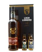 Loch Lomond 12 years Gift Set with Miniature 2x5 cl Highland Single Malt Scotch Whisky 70 cl 46%