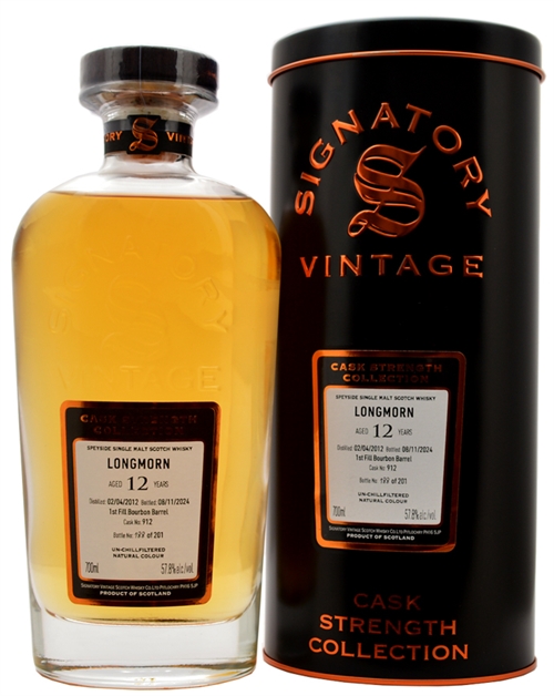 Longmorn 2012/2024 Signatory 12 Year Old Single Speyside Malt Whisky 57.8%