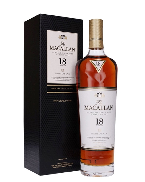 Macallan 18 years old Sherry Oak Cask 2023 Highland Single Malt Scotch Whisky 70 cl 43%