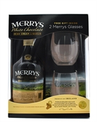 Merrys Giftbox with 2 glass White Chocolate Irish Cream Whisky-Liqueur 70 cl 17%
