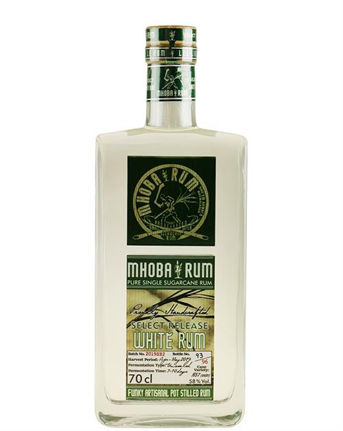 Mhoba White Select Release Pure Single White Rum South Africa 70 cl 58% 58