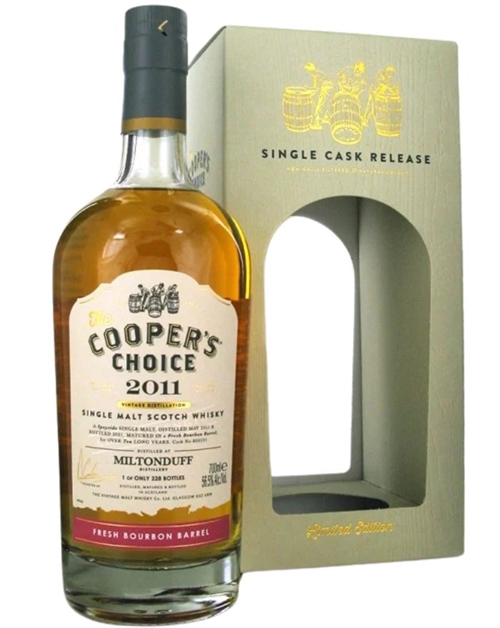 Miltonduff 2011/2021 Coopers Choice 10 year old Speyside Single Malt Scotch Whisky 70 cl 56,5%