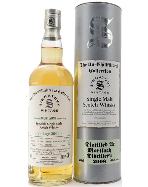Mortlach 2008/2023 Signatory Vintage 14 Year Old Un‑Chillfiltered Collection Single Malt Scotch Whisky 46%