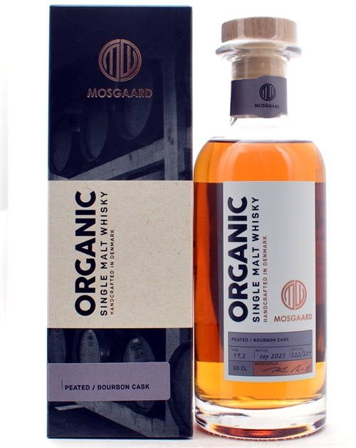 Mosgaard Peated Bourbon Cask Organic Single Malt Danish Whisky 50 cl 49.2%