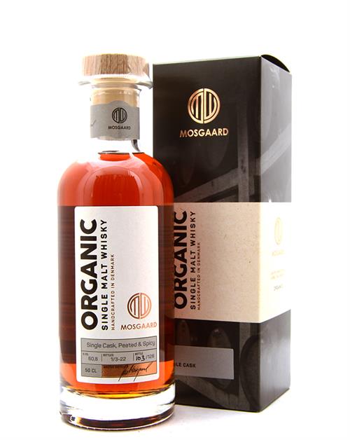 Mosgaard Single Cask Peated & Spicy Organic Single Malt Danish Whisky 50 cl 60.8%