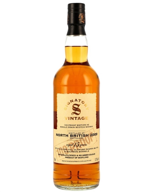 North British 2009/2025 Signatory Vintage 15 Year 100 Proof Edition #2 Single Grain Whisky 57.1%