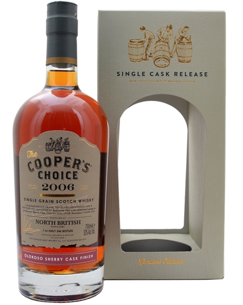 North British 2006/2024 Coopers Choice 17 Years Old Oloroso Sherry Cask Lowland Single Grain Scotch Whisky 52%