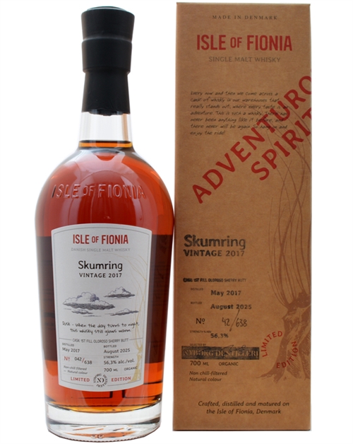 Isle Of Fionia Skumring Vintage 2017 Nyborg Distillery Organic Single Malt Danish Whisky 56,3%