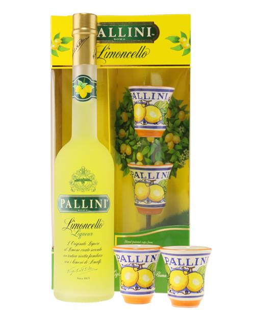 Pallini Limoncello with 2 Ceramic Cups Italy 50 cl 26%