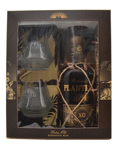 Planteray 20 Years Anniversary Giftbox with 2 glass Ekstra Old Barbados Rum 40% 