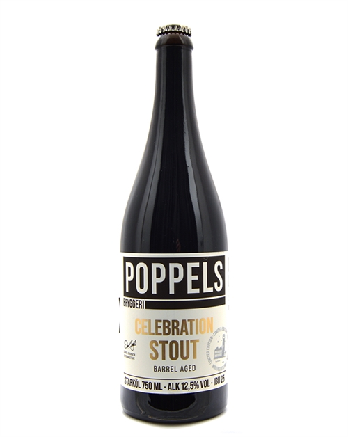Poppels Barrel Aged Celebration Stout 75 cl 12,5% 12,5%.