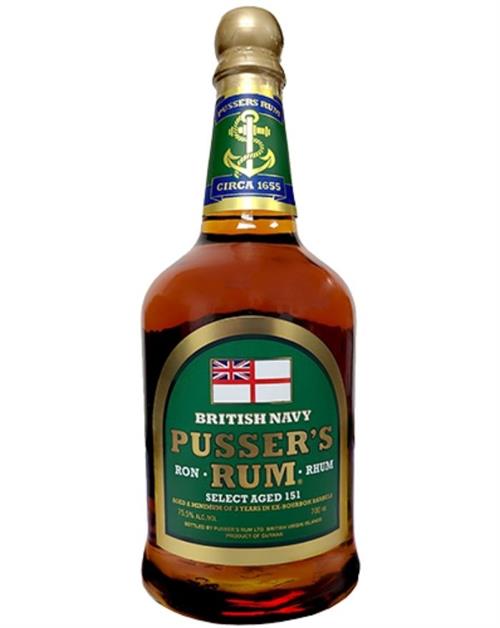 Pussers Select Aged 151 British Navy Rum Guyana Rum 70 cl 75,5%.  
