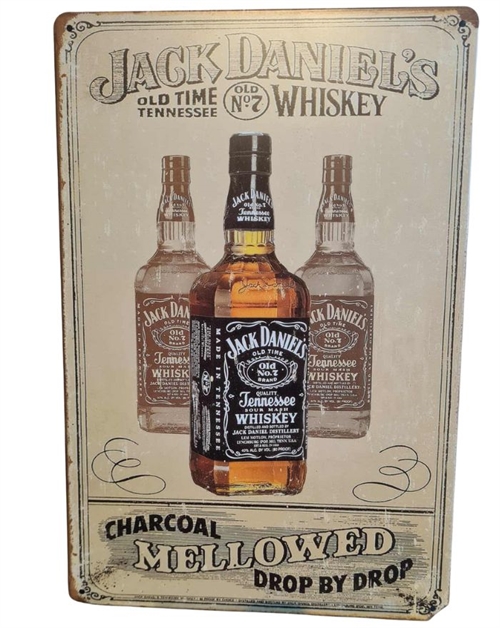 Retro Metal Sign - Jack Daniels Mellowed Drop by drop