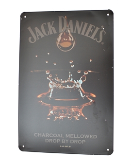 Retro Metal Sign - Jack Daniel's Charcoal Mellowed Drop by Drop