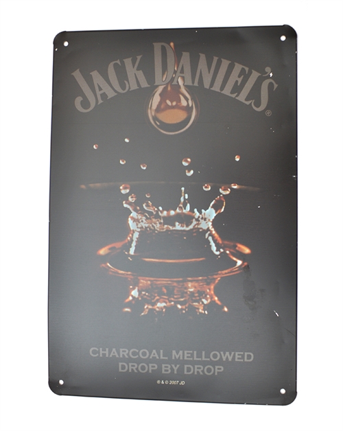 Retro Metal Sign - Jack Daniel\'s Charcoal Mellowed Drop by Drop