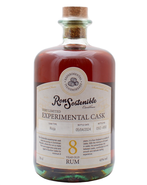Ron Sostenible Experimental Cask 8 year old Rioja Finish Dominikanske Republik Rom 43%