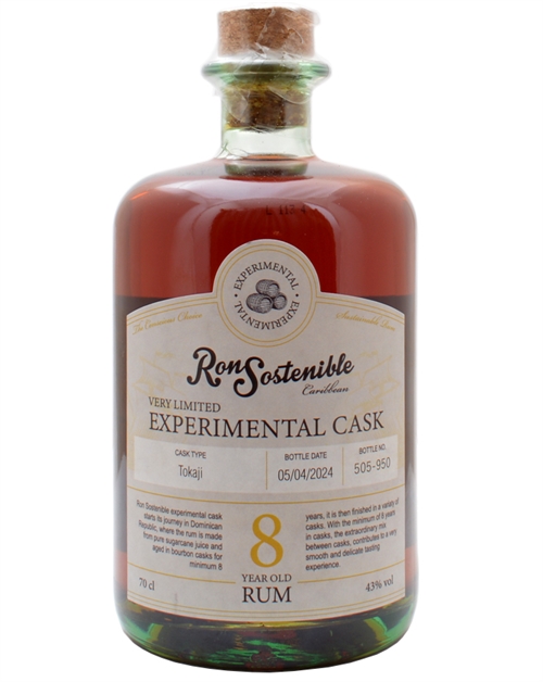 Ron Sostenible Experimental Cask 8 year old Tokaji Finish Dominikanske Republik Rom 43%