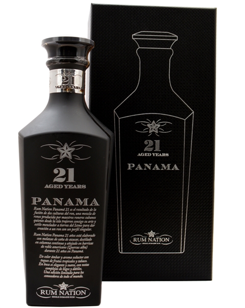 Rum Nation Panama 21 years old Black Decanter Single Domaine Rum 70 cl 43%