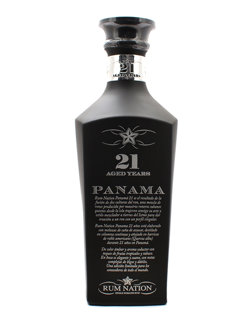 Rum Nation Panama 21 years old Black Decanter Single Domaine Rum 70 cl 43%