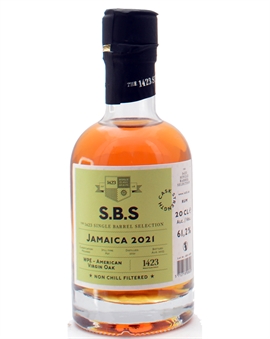 SBS Jamaica 2021 WPE American Virgin Oak Miniature Single Barrel Selection Jamaica Rum 20 cl 61,2%