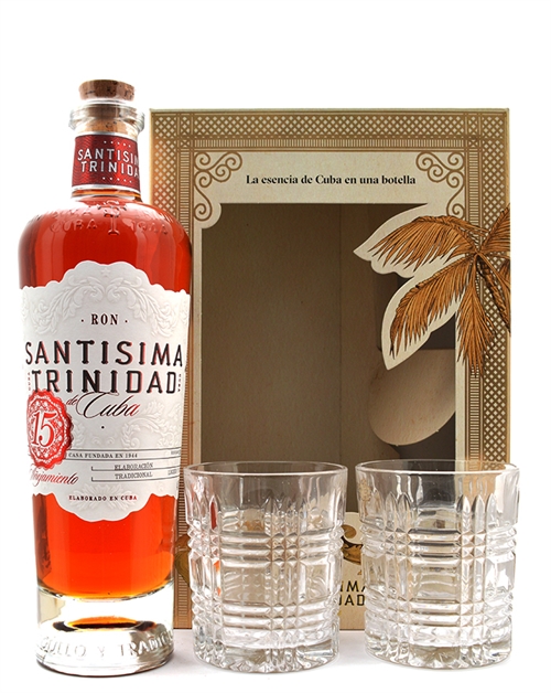 Santisima Trinidad de Cuba 15 years old Giftbox with 2 glass Cuban Rum 70 cl 40.7%
