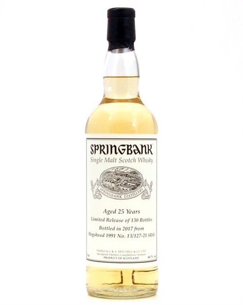 Springbank 25 years Single Cask Single Campbeltown Malt Whisky 49,7%