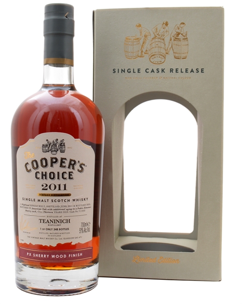 Teaninich 2011/2024 Coopers Choice 13 Year Old PX Sherry Finish Single Highland Malt Whisky 51%