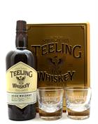 Teeling Gift set w. 2 glasses GOLD BOX Small Batch Rum Cask Blended Irish Whiskey 46