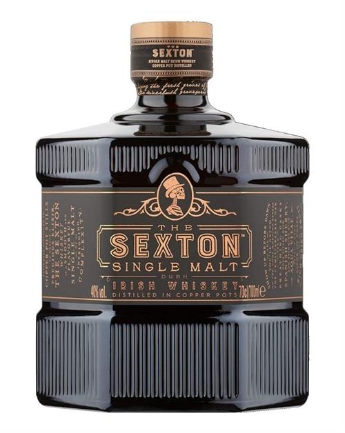 The Sexton Single Malt Irish Whiskey contains 40 percent alcohol
