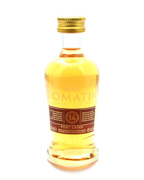 Tomatin Miniature 14 year Port Casks Single Highland Malt Scotch Whisky 5 cl 46%