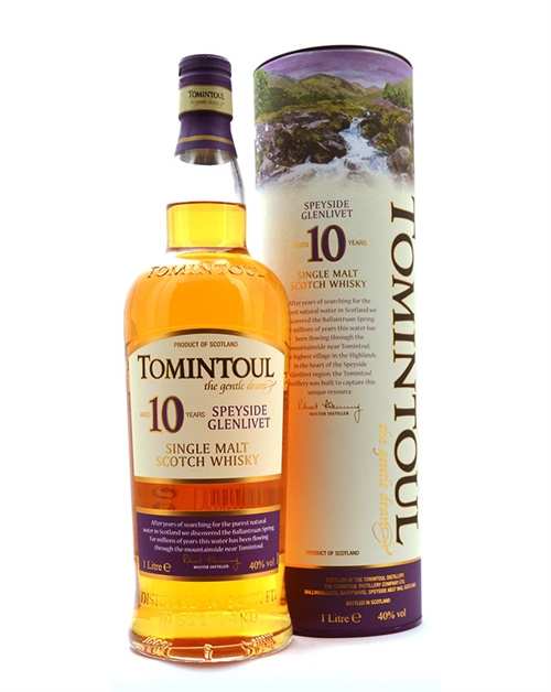 Tomintoul 10 years Speyside Glenlivet Single Malt Scotch Whisky 100 cl 40%